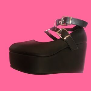 Black Platform Wedges
